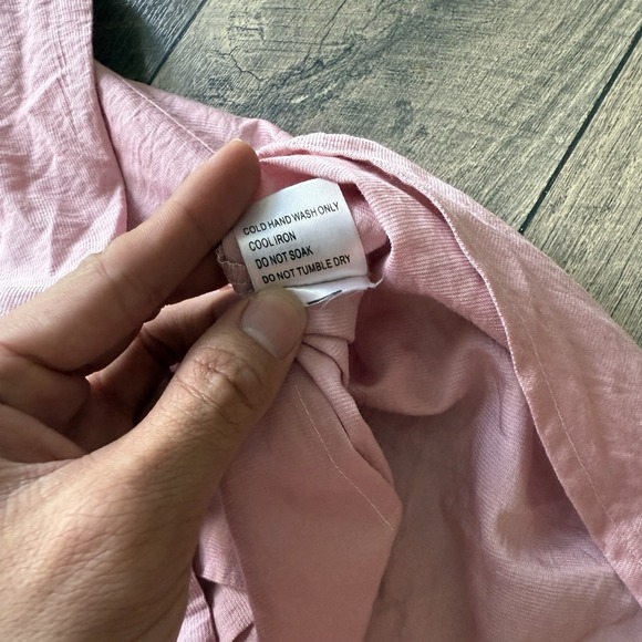 Y2K Princess Polly Oversized Pink‎ Button-Up Shirt Womens 6 Preppy Coastal Chic - Picture 6 of 8